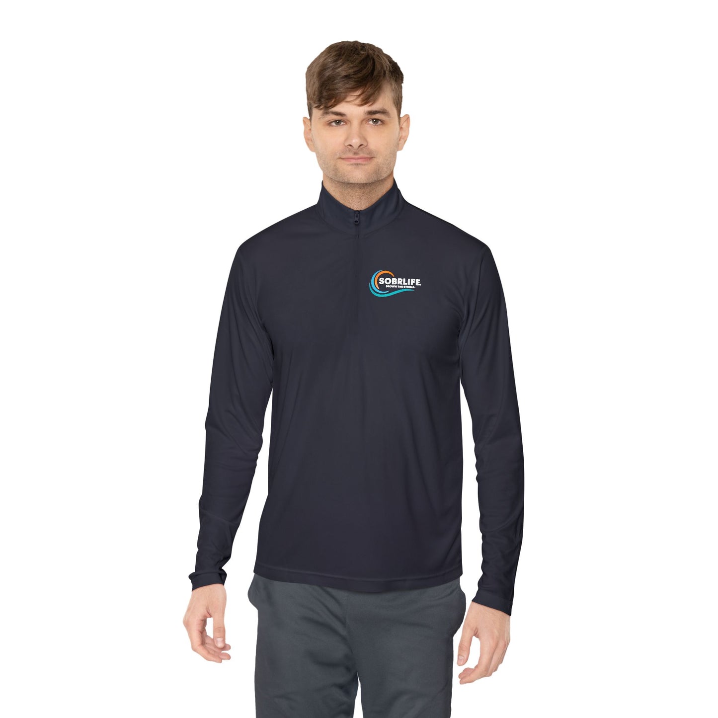 SOBRLIFE Unisex Quarter-Zip Pullover - Full Color Logo