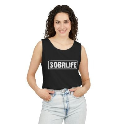 SOBRLIFE Garment-Dyed Tank Top | Recovery Fashion, Unisex T-Shirt, Summer Apparel, Gift for Sobriety Celebration, Motivational Wear