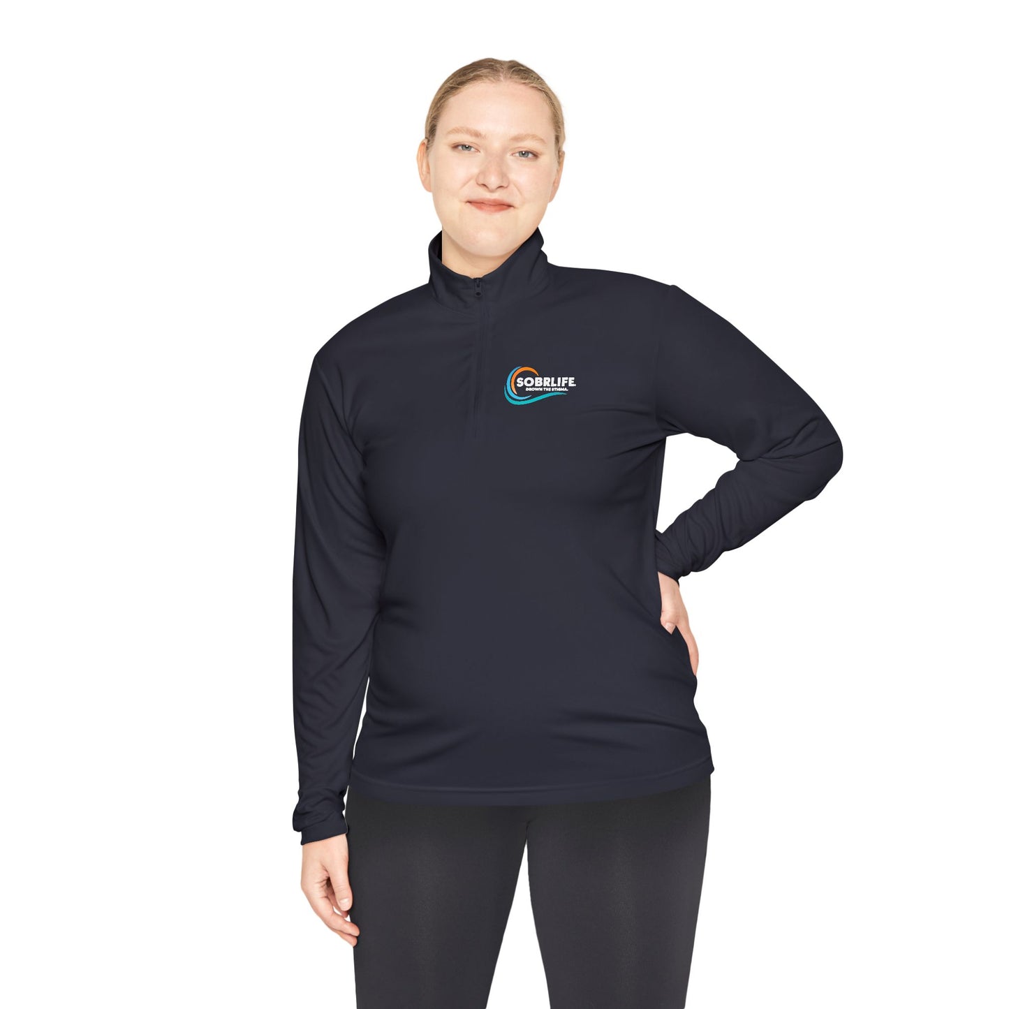 SOBRLIFE Unisex Quarter-Zip Pullover - Full Color Logo