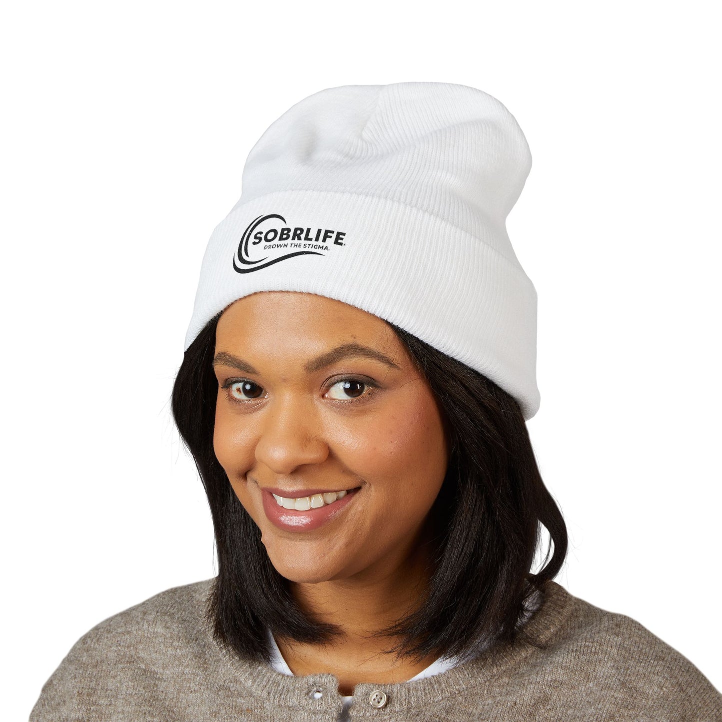 SOBRLIFE Embroidered Classic Cuffed Beanie - Keep Warm & Drown the Stigma