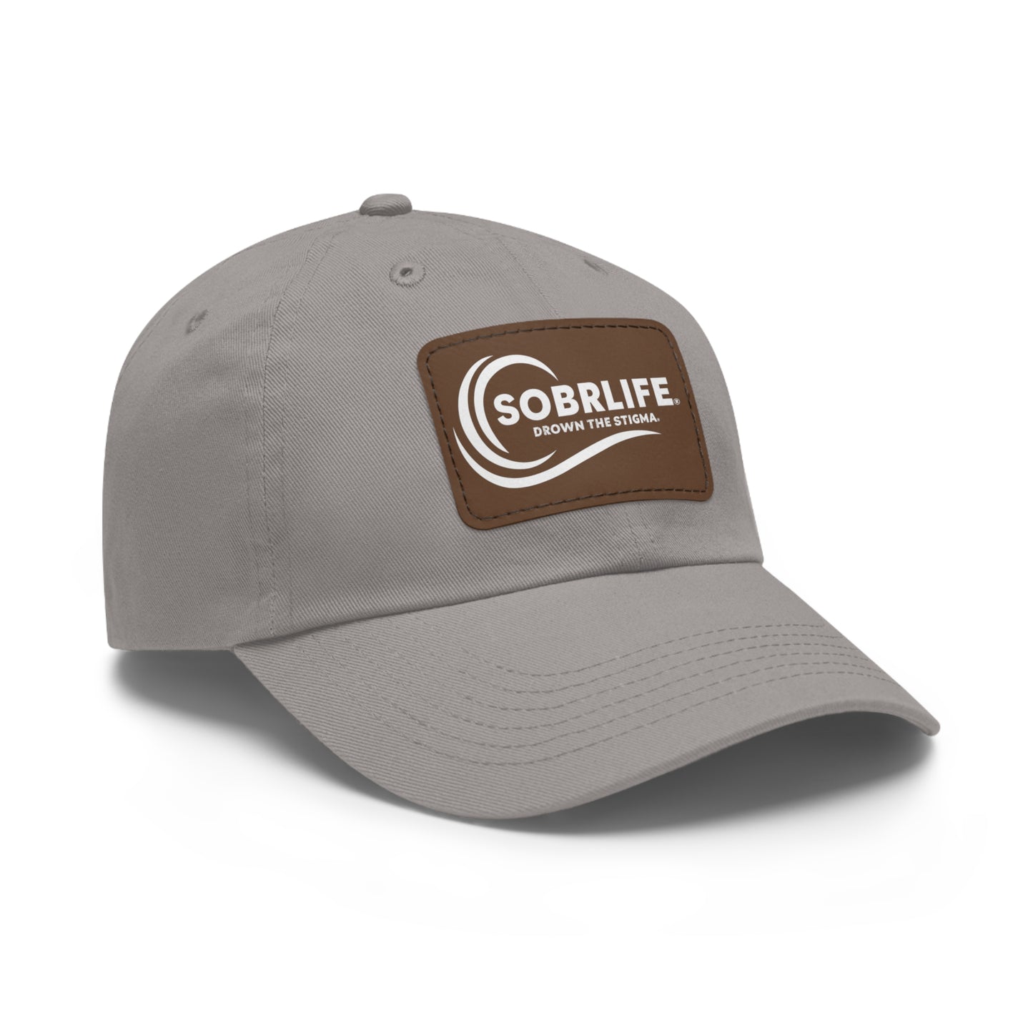 SOBRLIFE Dad Hat with Leather Patch - White Logo
