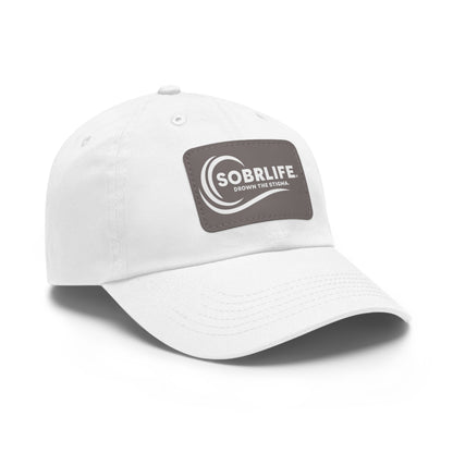 SOBRLIFE Dad Hat with Leather Patch - White Logo