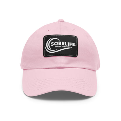 SOBRLIFE Dad Hat with Leather Patch - White Logo