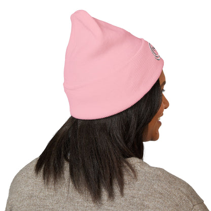 SOBRLIFE Embroidered Classic Cuffed Beanie - White Logo