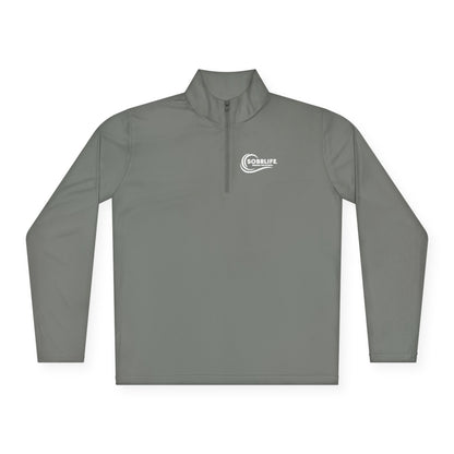 SOBRLIFE Unisex Quarter-Zip Pullover – White Logo