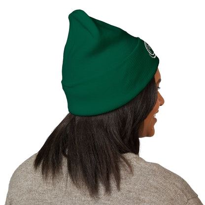 SOBRLIFE Embroidered Classic Cuffed Beanie - White Logo