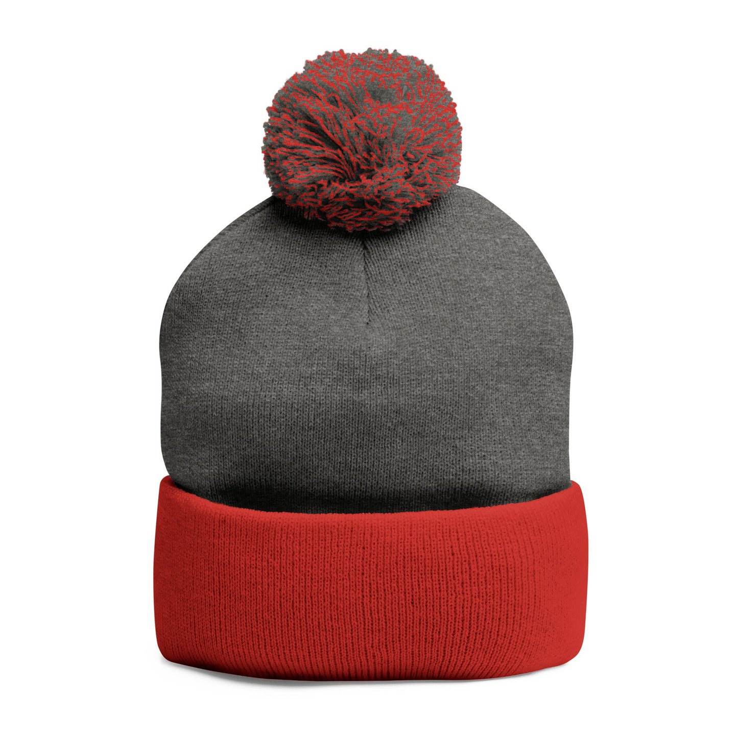 SOBRLIFE Pom-Pom Knit Cap with Embroidery - White Logo