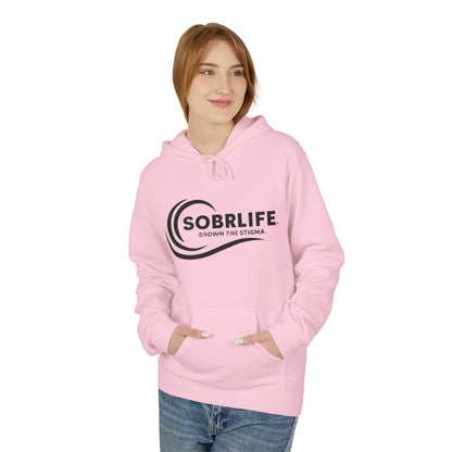 SOBRLIFE Unisex Fleece Hoodie - Black Logo
