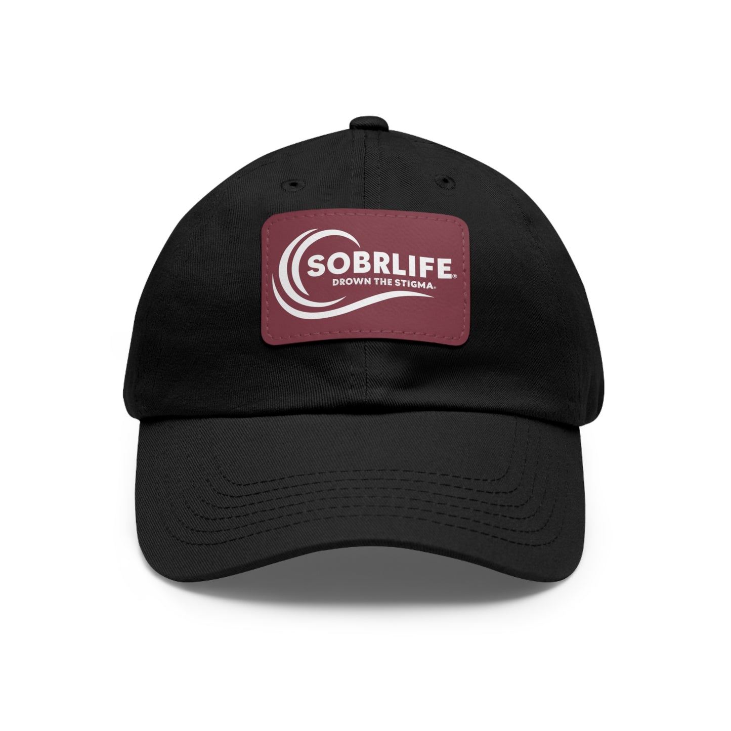 SOBRLIFE Dad Hat with Leather Patch - White Logo