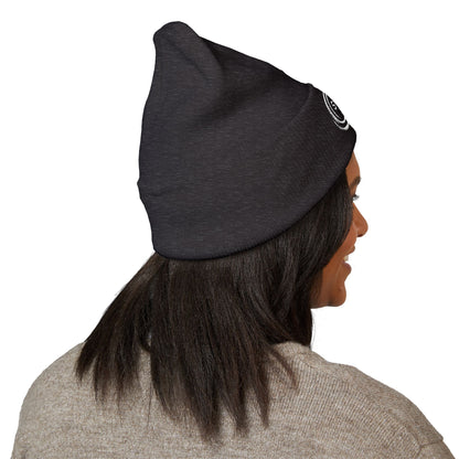 SOBRLIFE Embroidered Classic Cuffed Beanie - White Logo