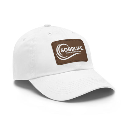 SOBRLIFE Dad Hat with Leather Patch - White Logo