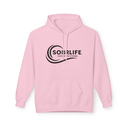 SOBRLIFE Unisex Fleece Hoodie - Black Logo