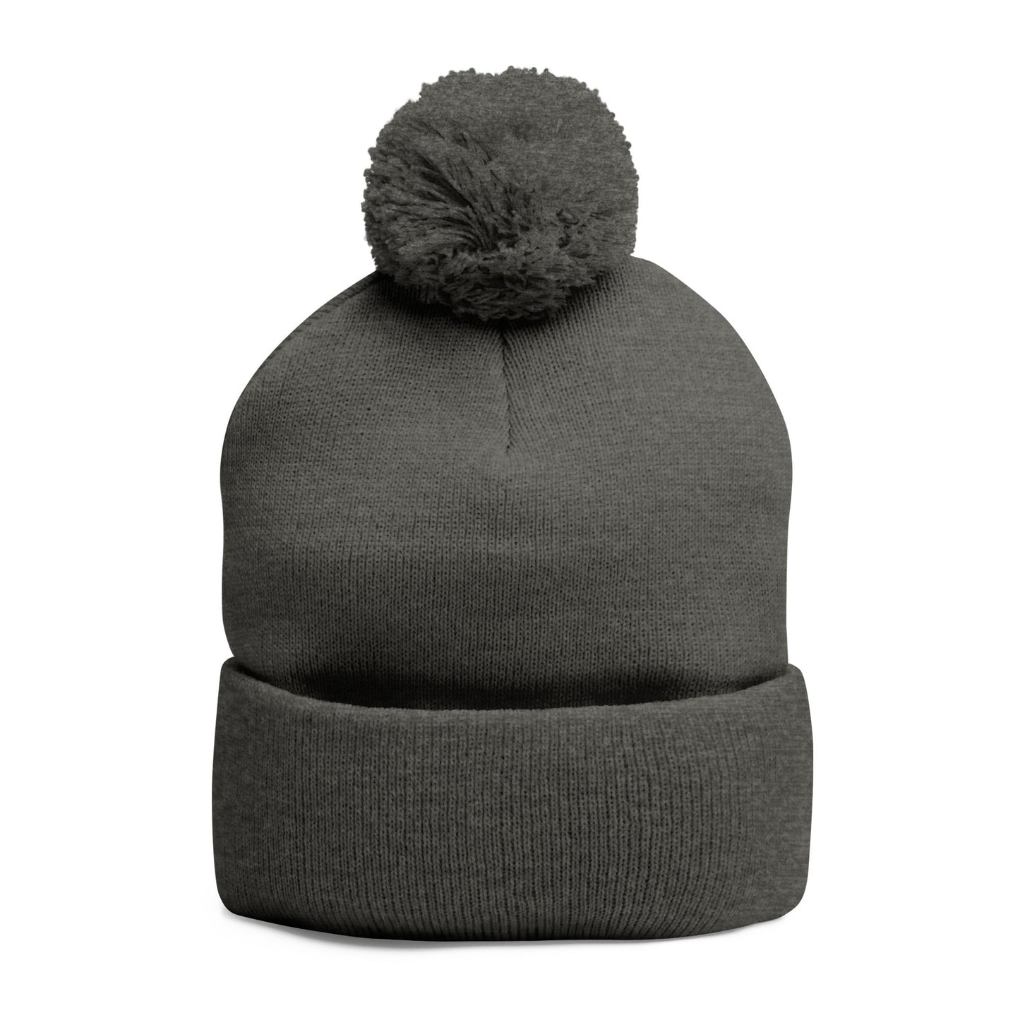 SOBRLIFE Pom-Pom Knit Cap with Embroidery - White Logo