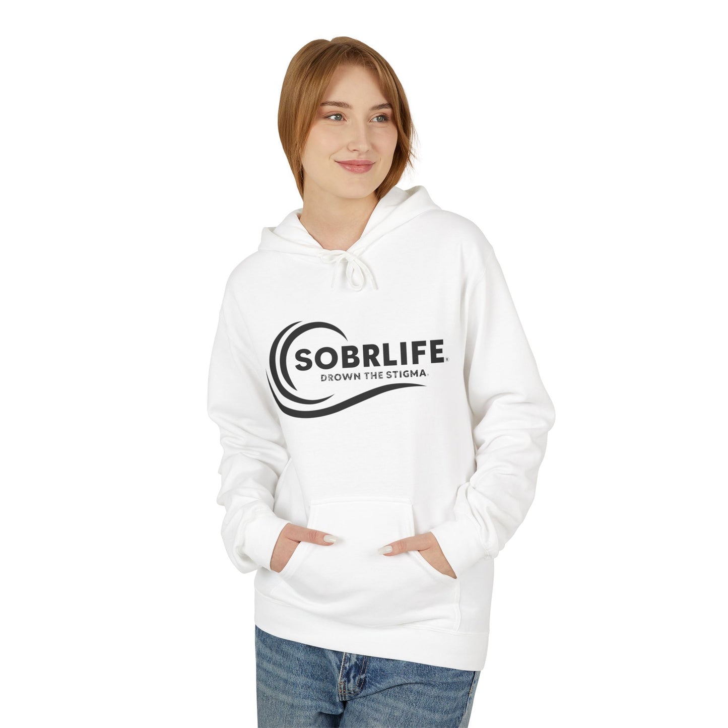 SOBRLIFE Unisex Fleece Hoodie - Black Logo