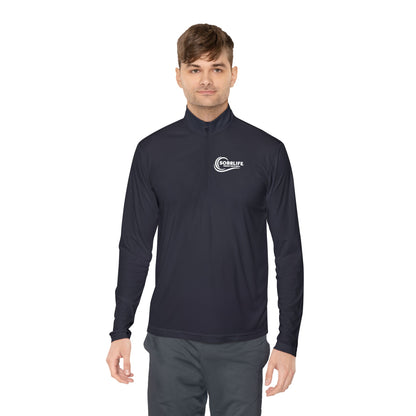 SOBRLIFE Unisex Quarter-Zip Pullover – White Logo