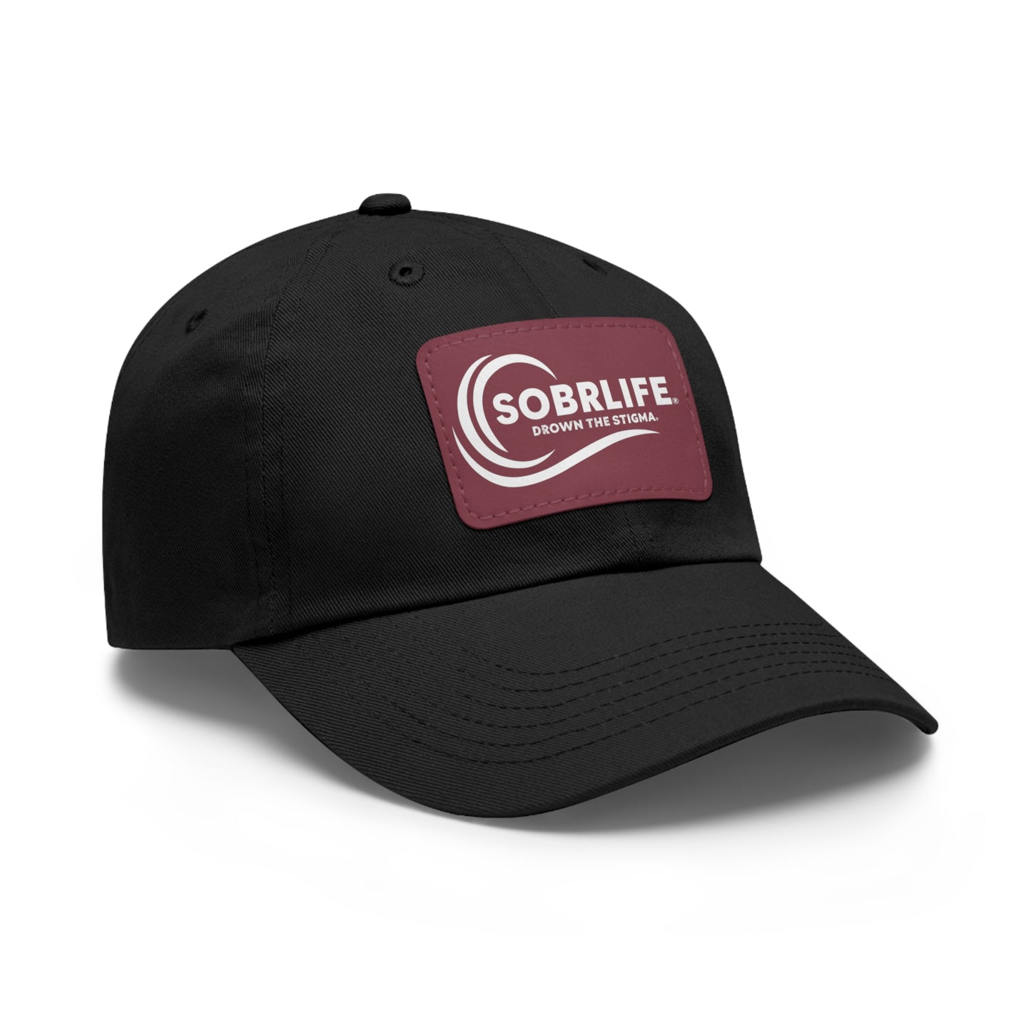 SOBRLIFE Dad Hat with Leather Patch - White Logo