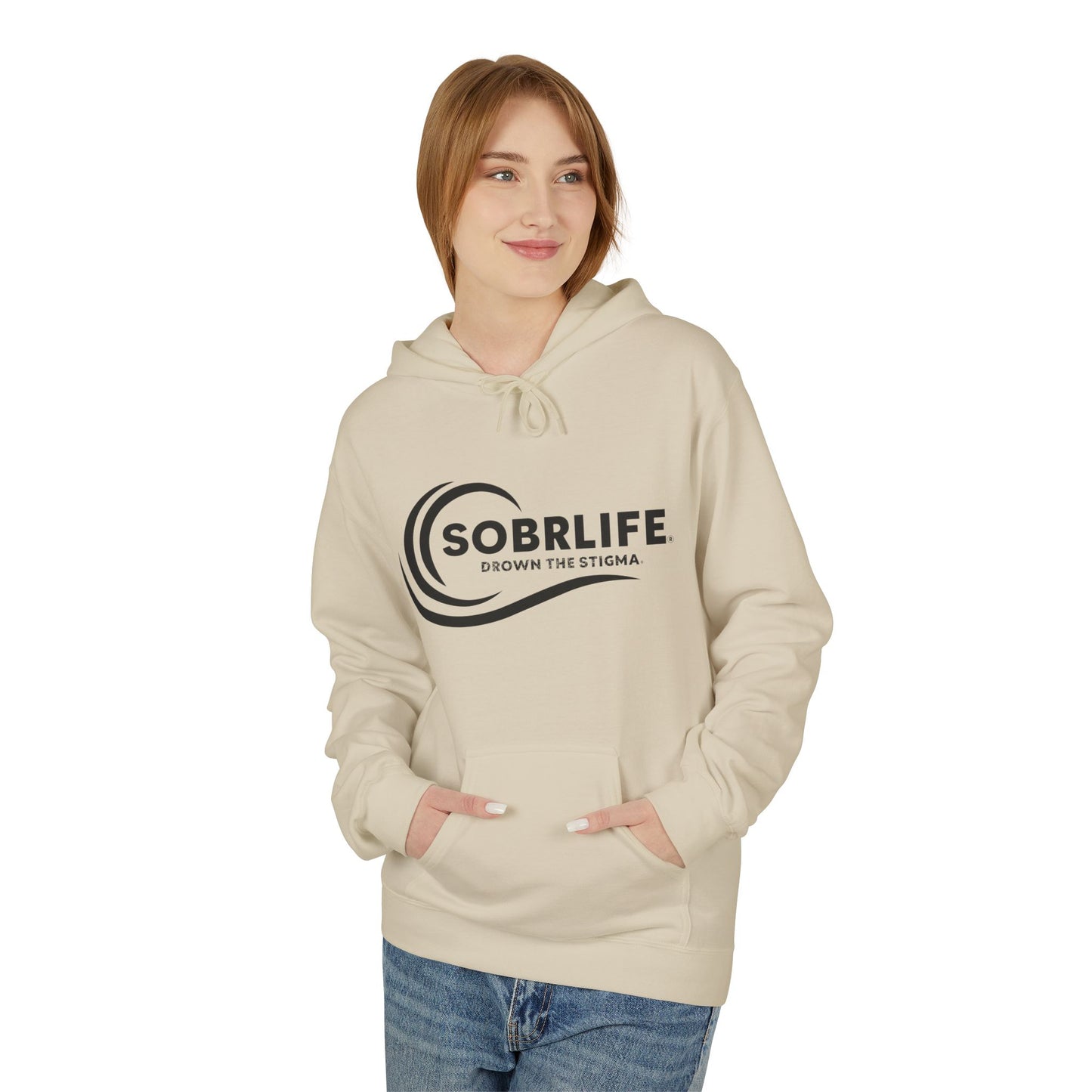 SOBRLIFE Unisex Fleece Hoodie - Black Logo