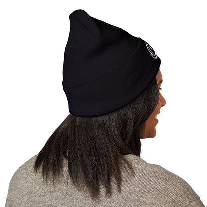 SOBRLIFE Embroidered Classic Cuffed Beanie - White Logo