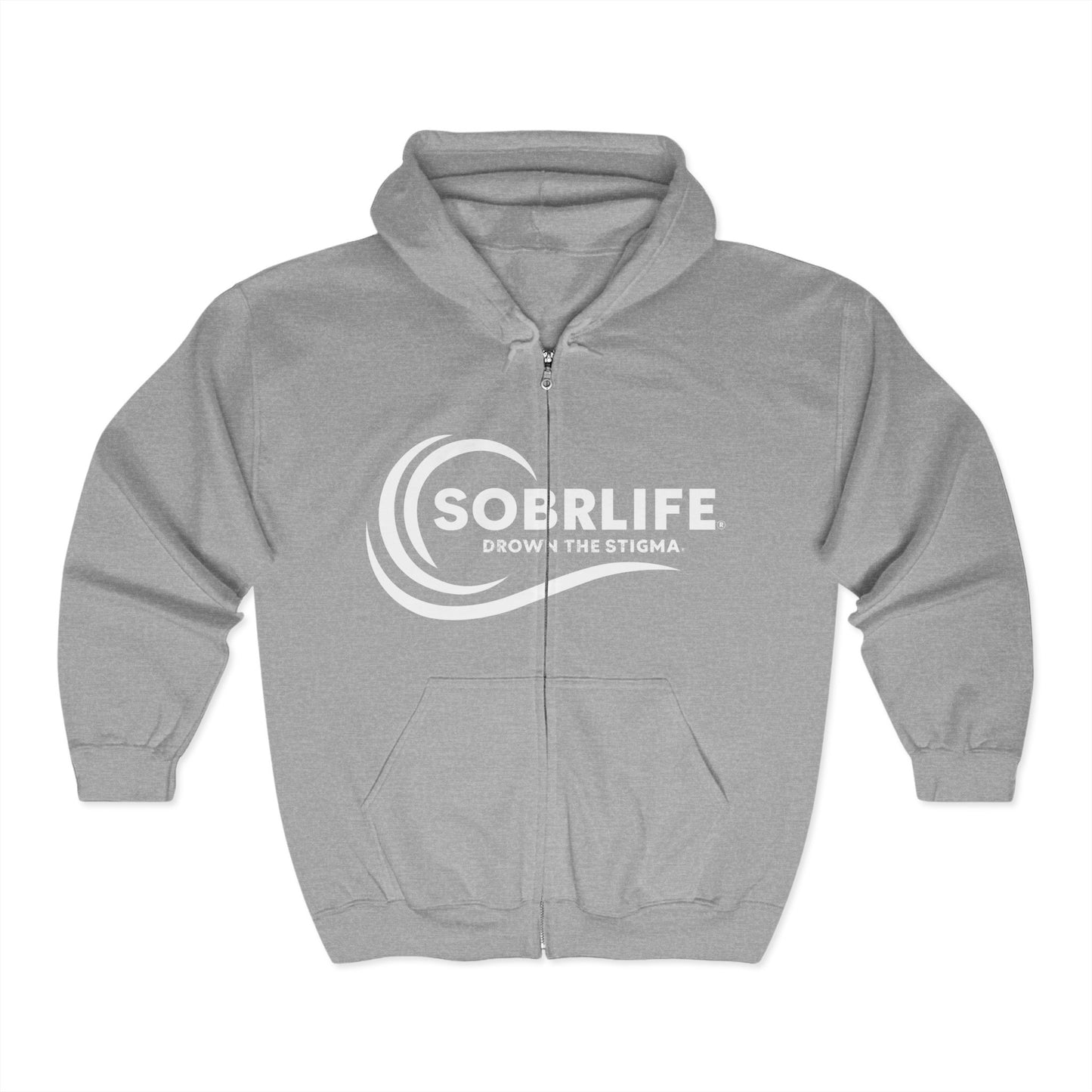 SOBRLIFE Zip-Up Hoodie - White Logo