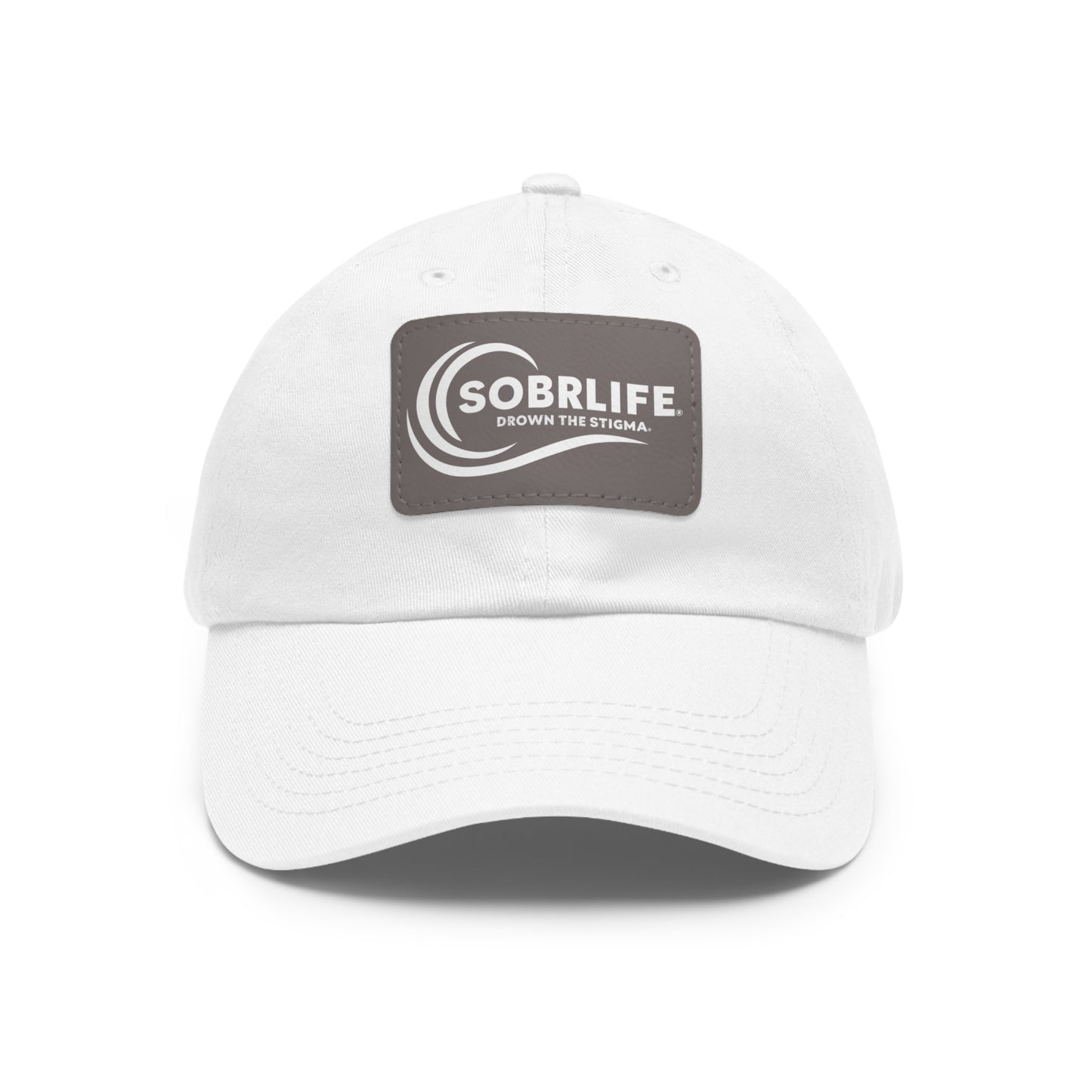 SOBRLIFE Dad Hat with Leather Patch - White Logo