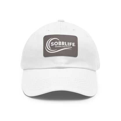 SOBRLIFE Dad Hat with Leather Patch - White Logo
