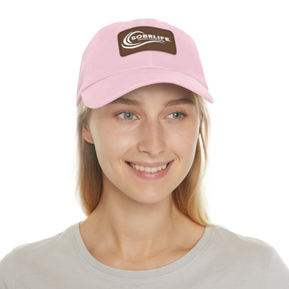 SOBRLIFE Dad Hat with Leather Patch - White Logo