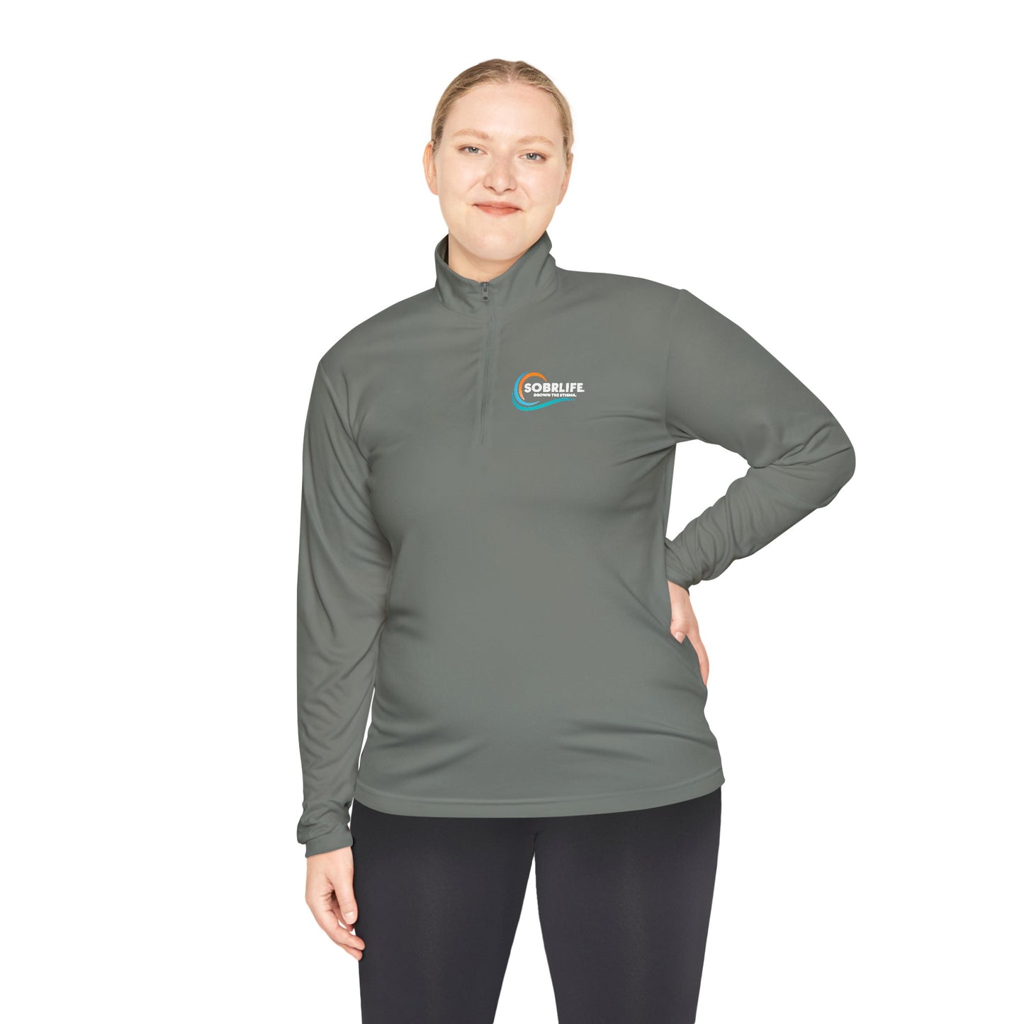 SOBRLIFE Unisex Quarter-Zip Pullover - Full Color Logo