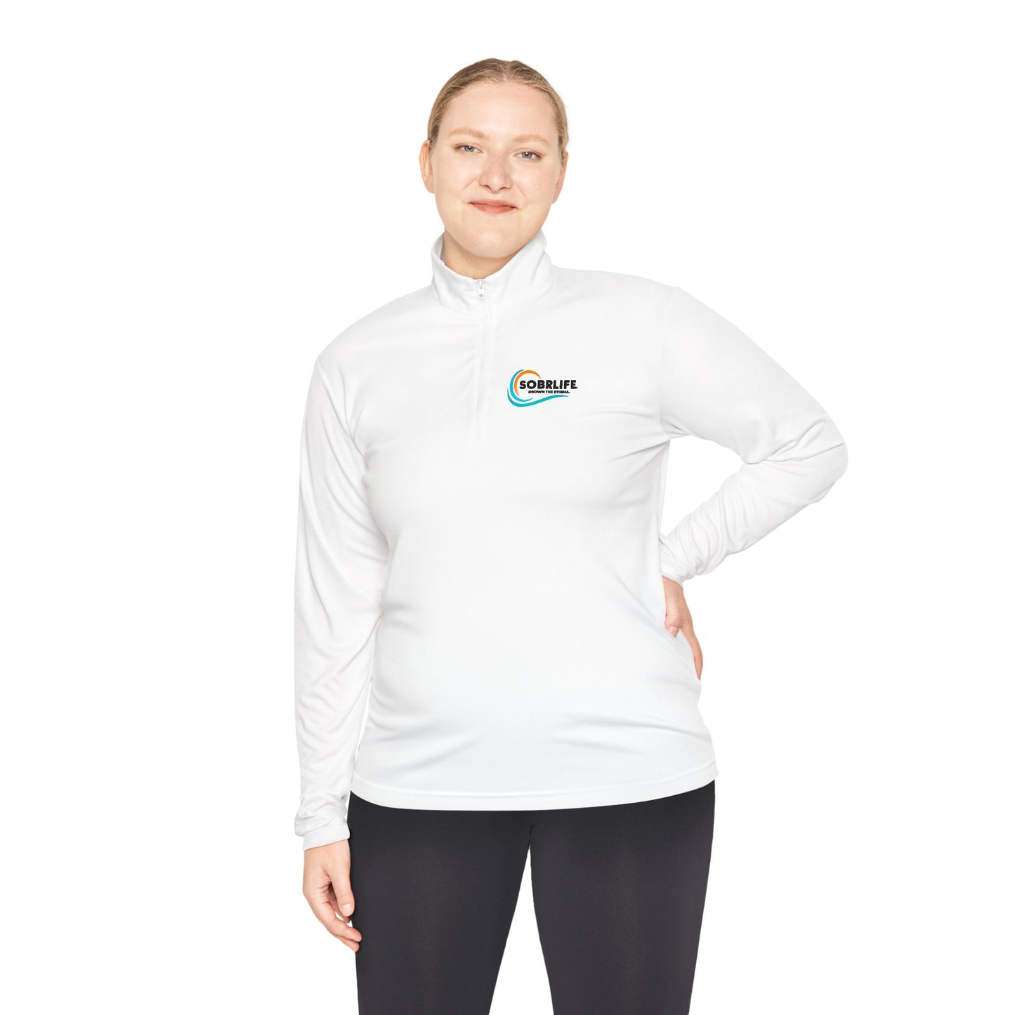 SOBRLIFE Unisex Quarter-Zip Pullover - Full Color Logo