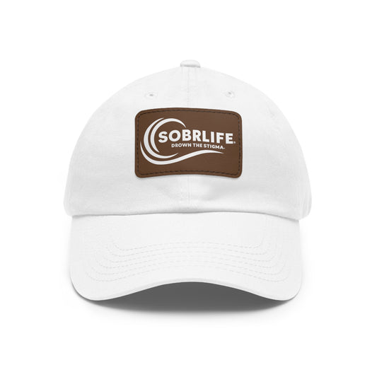 SOBRLIFE Dad Hat with Leather Patch - White Logo