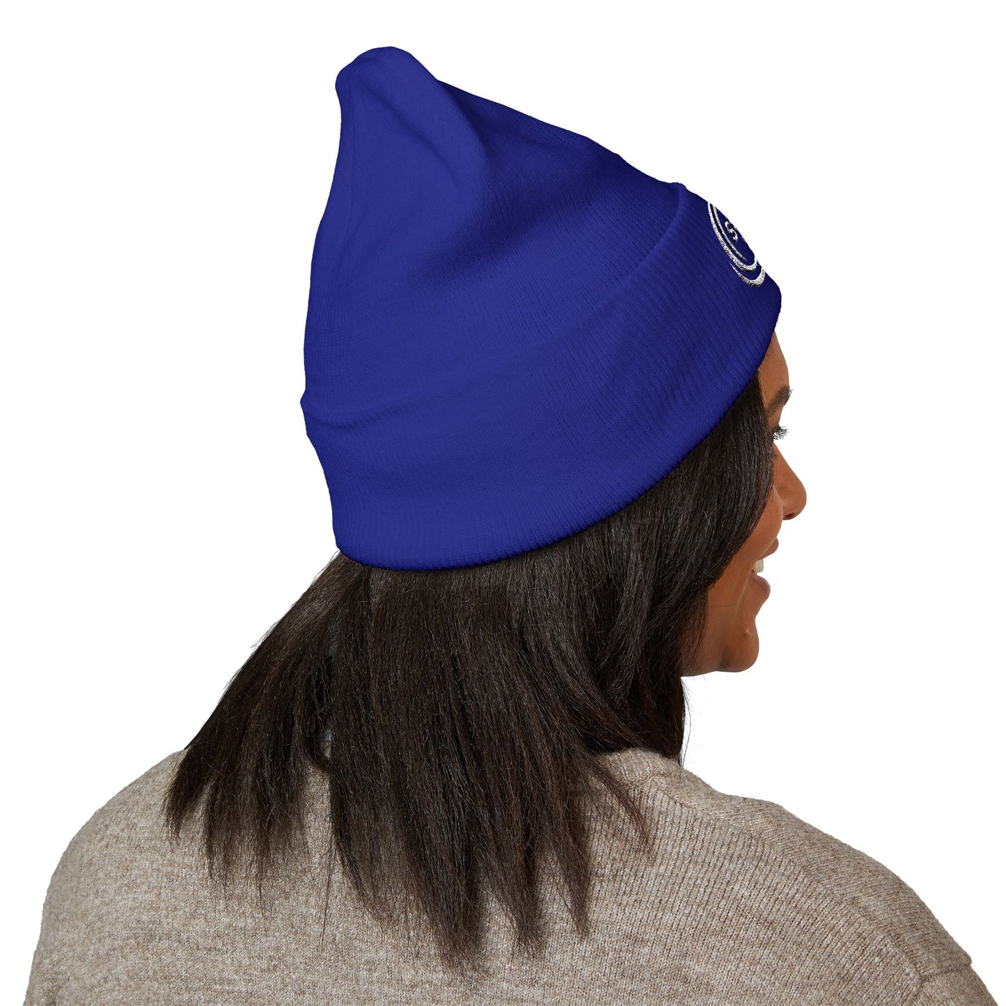 SOBRLIFE Embroidered Classic Cuffed Beanie - White Logo