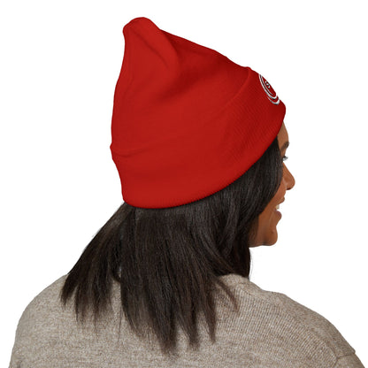 SOBRLIFE Embroidered Classic Cuffed Beanie - White Logo