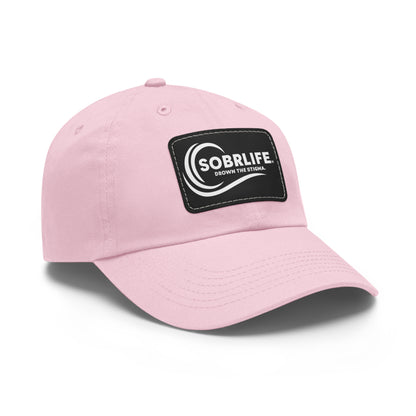 SOBRLIFE Dad Hat with Leather Patch - White Logo