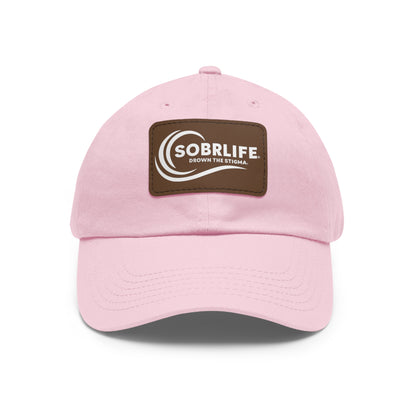 SOBRLIFE Dad Hat with Leather Patch - White Logo