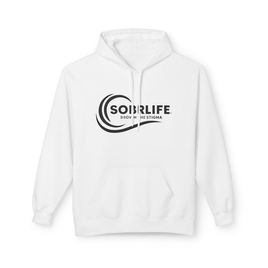 SOBRLIFE Unisex Fleece Hoodie - Black Logo