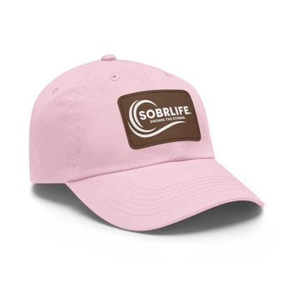 SOBRLIFE Dad Hat with Leather Patch - White Logo