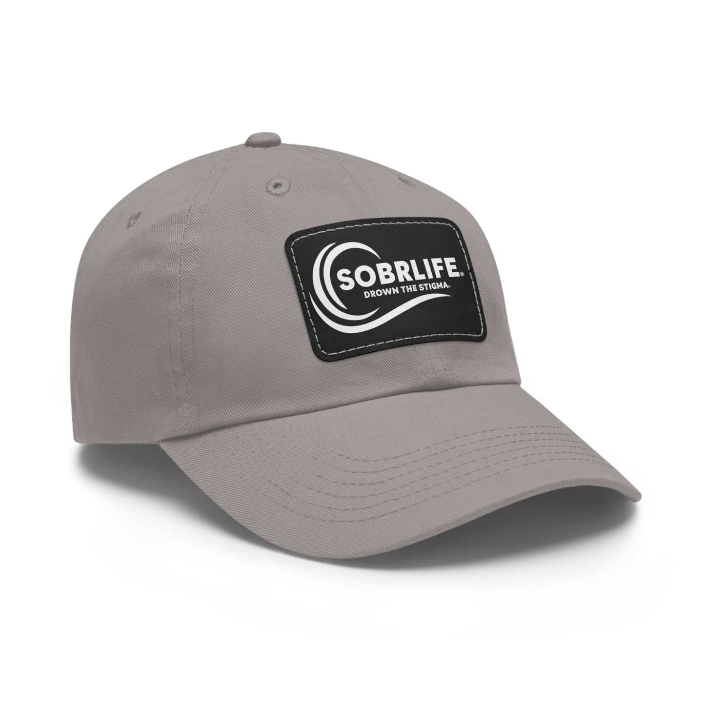 SOBRLIFE Dad Hat with Leather Patch - White Logo