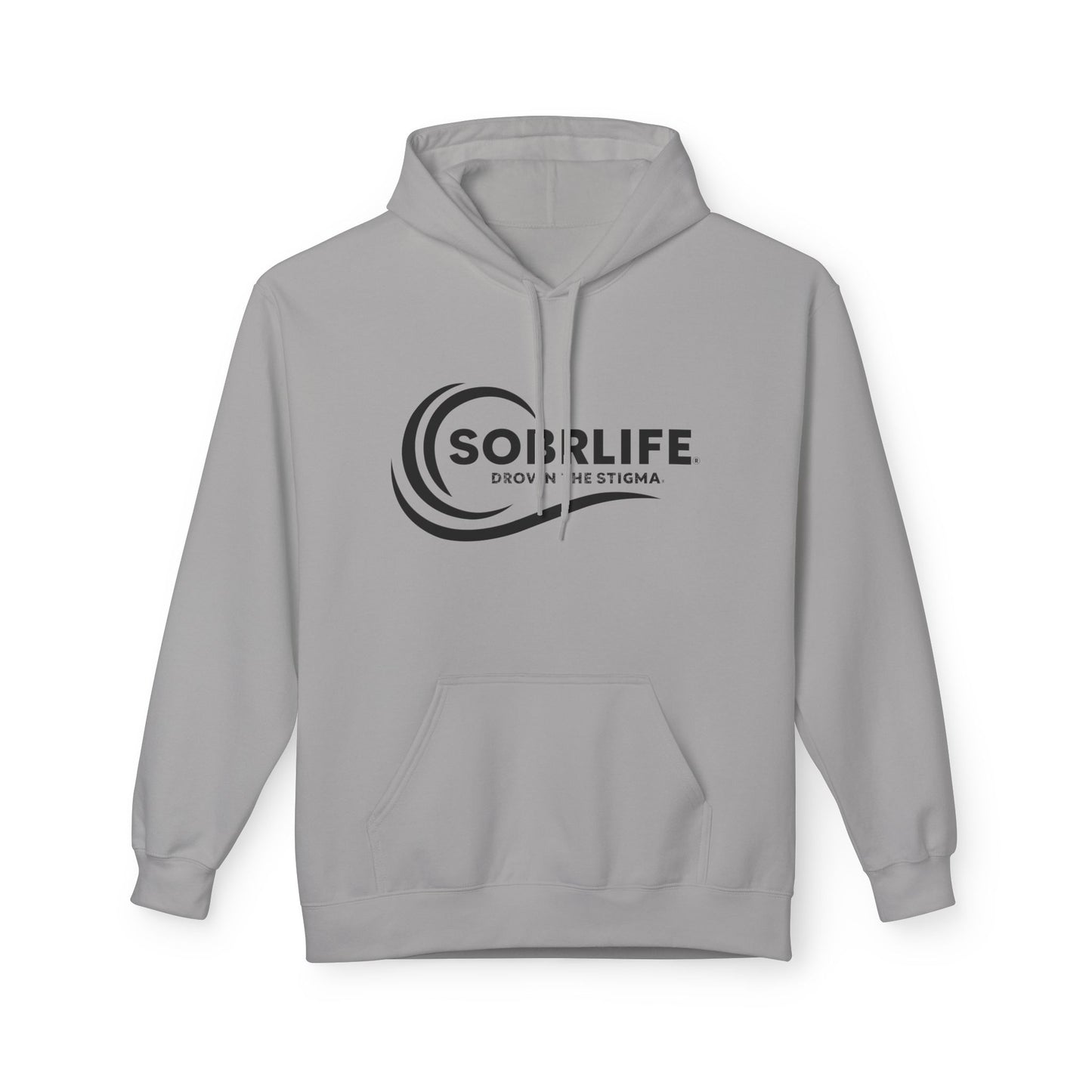 SOBRLIFE Unisex Fleece Hoodie - Black Logo