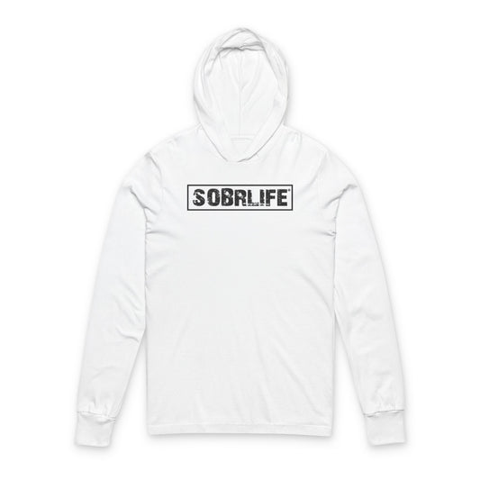 SOBRLIFE Unisex Hooded Long Sleeve Tee, Comfortable Casual Hoodie, Recovery Support Apparel, Motivational Gift, Everyday Wear