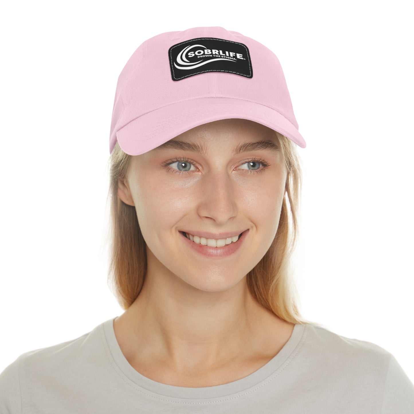 SOBRLIFE Dad Hat with Leather Patch - White Logo