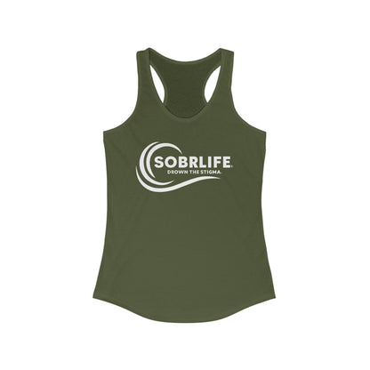 SOBRLIFE Women's Racerback Tank - White Logo