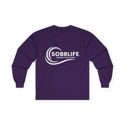 SOBRLIFE Unisex Long Sleeve Tee - White Logo