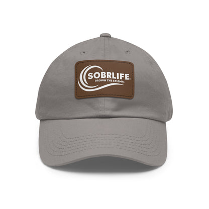 SOBRLIFE Dad Hat with Leather Patch - White Logo