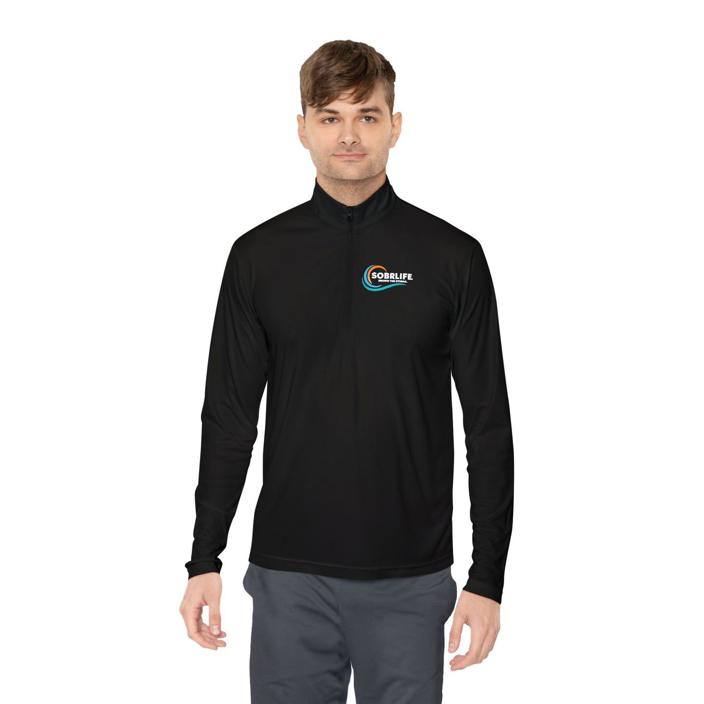 SOBRLIFE Unisex Quarter-Zip Pullover - Full Color Logo