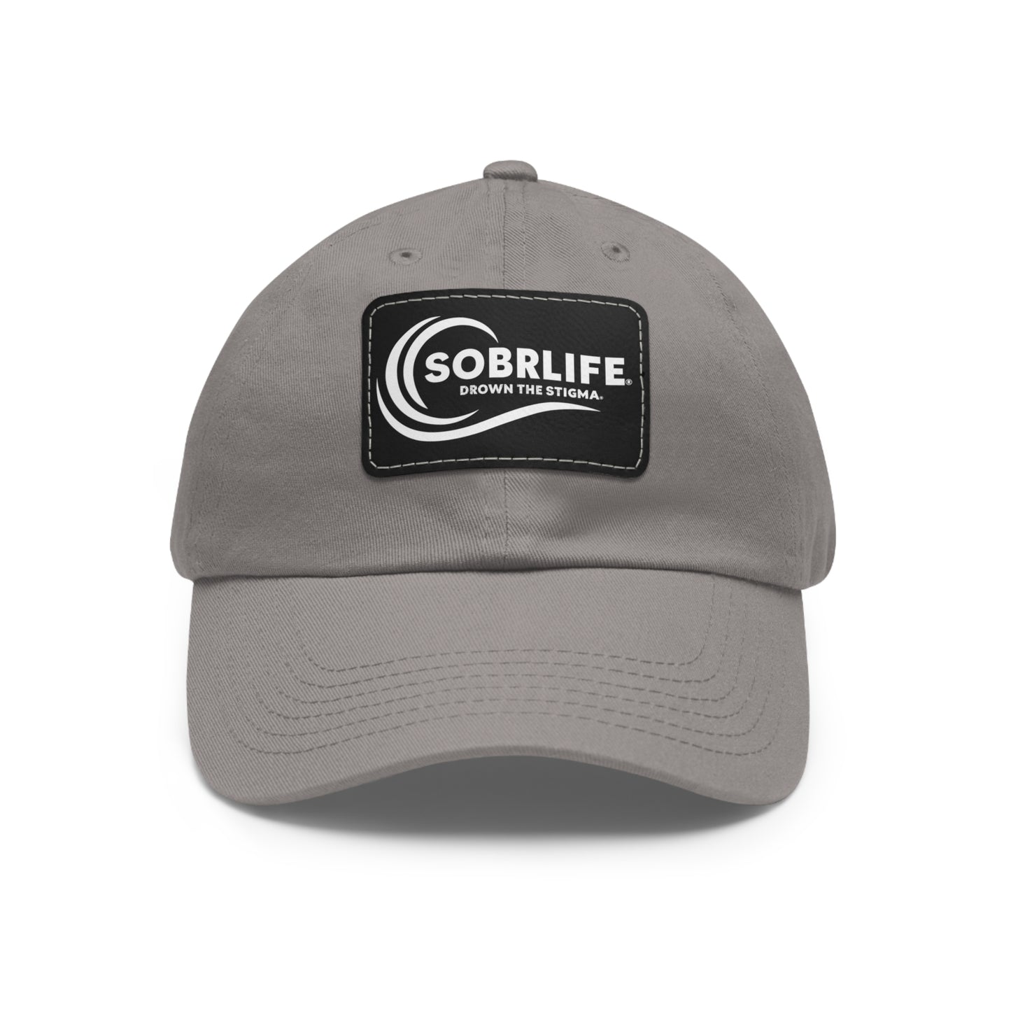 SOBRLIFE Dad Hat with Leather Patch - White Logo
