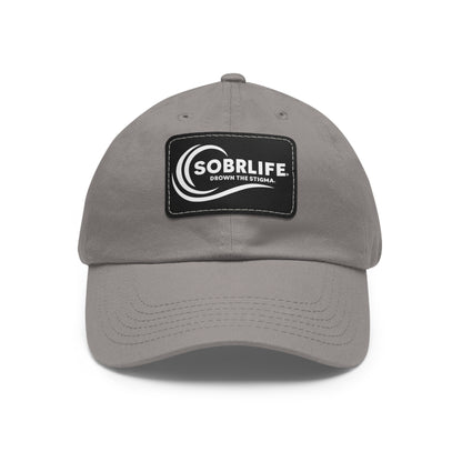 SOBRLIFE Dad Hat with Leather Patch - White Logo