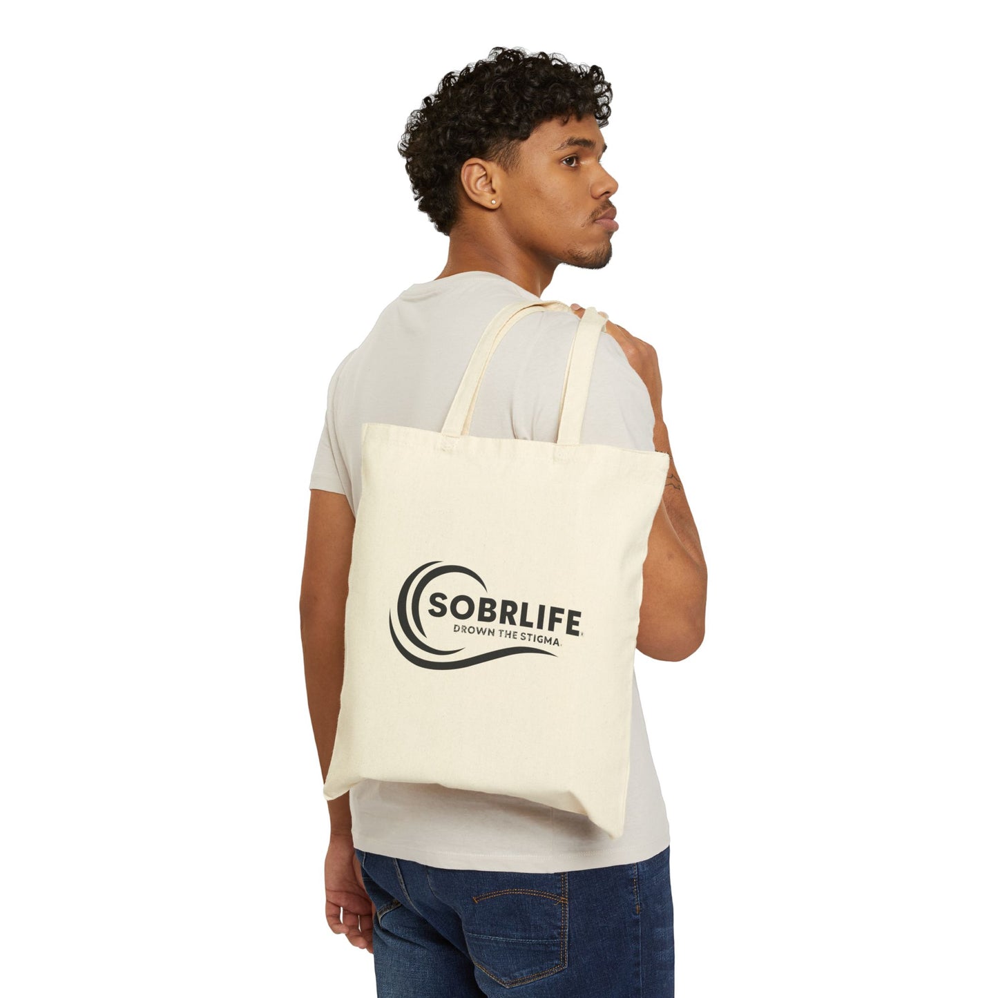 SOBRLIFE Cotton Canvas Tote Bag - Drown the Stigma