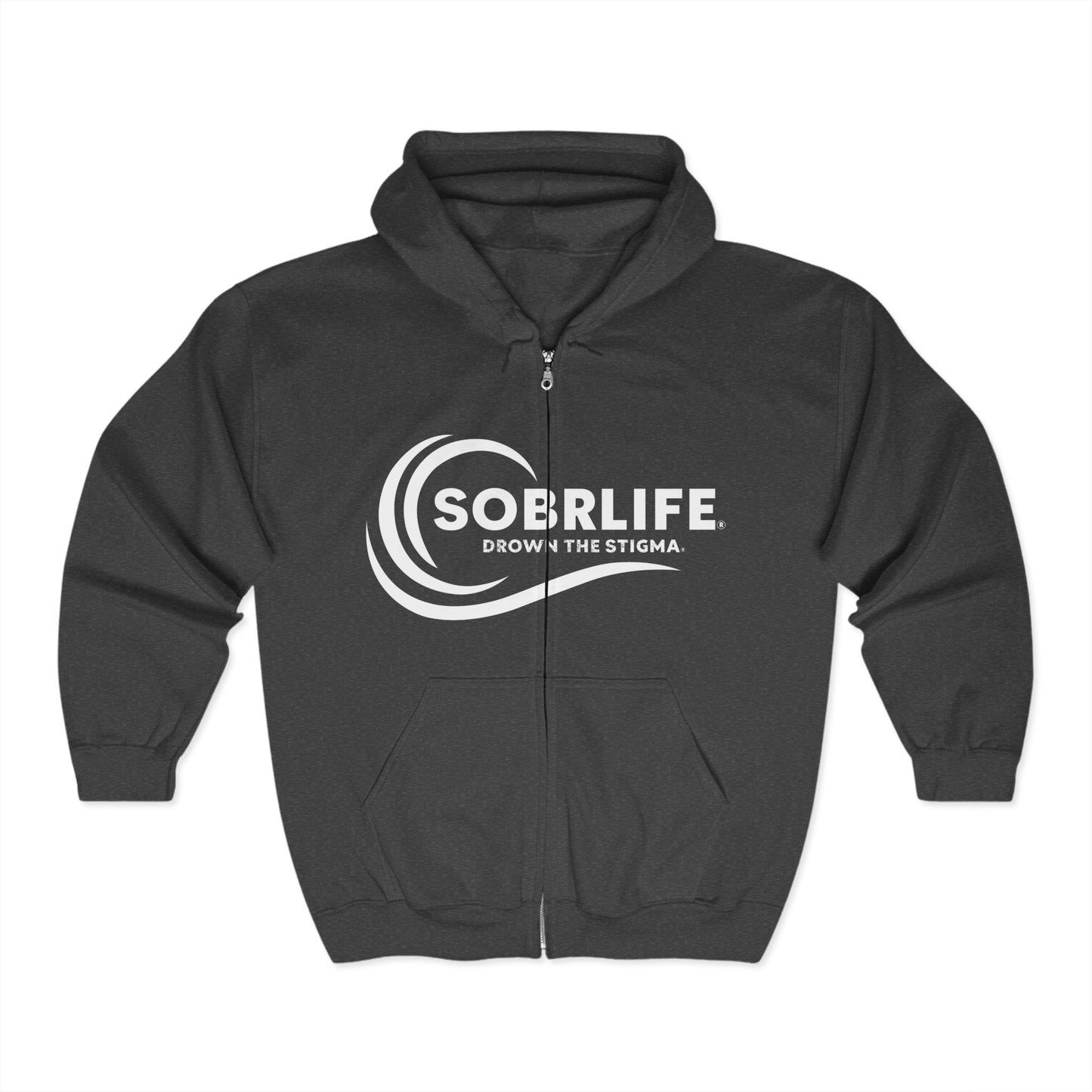 SOBRLIFE Zip-Up Hoodie - White Logo