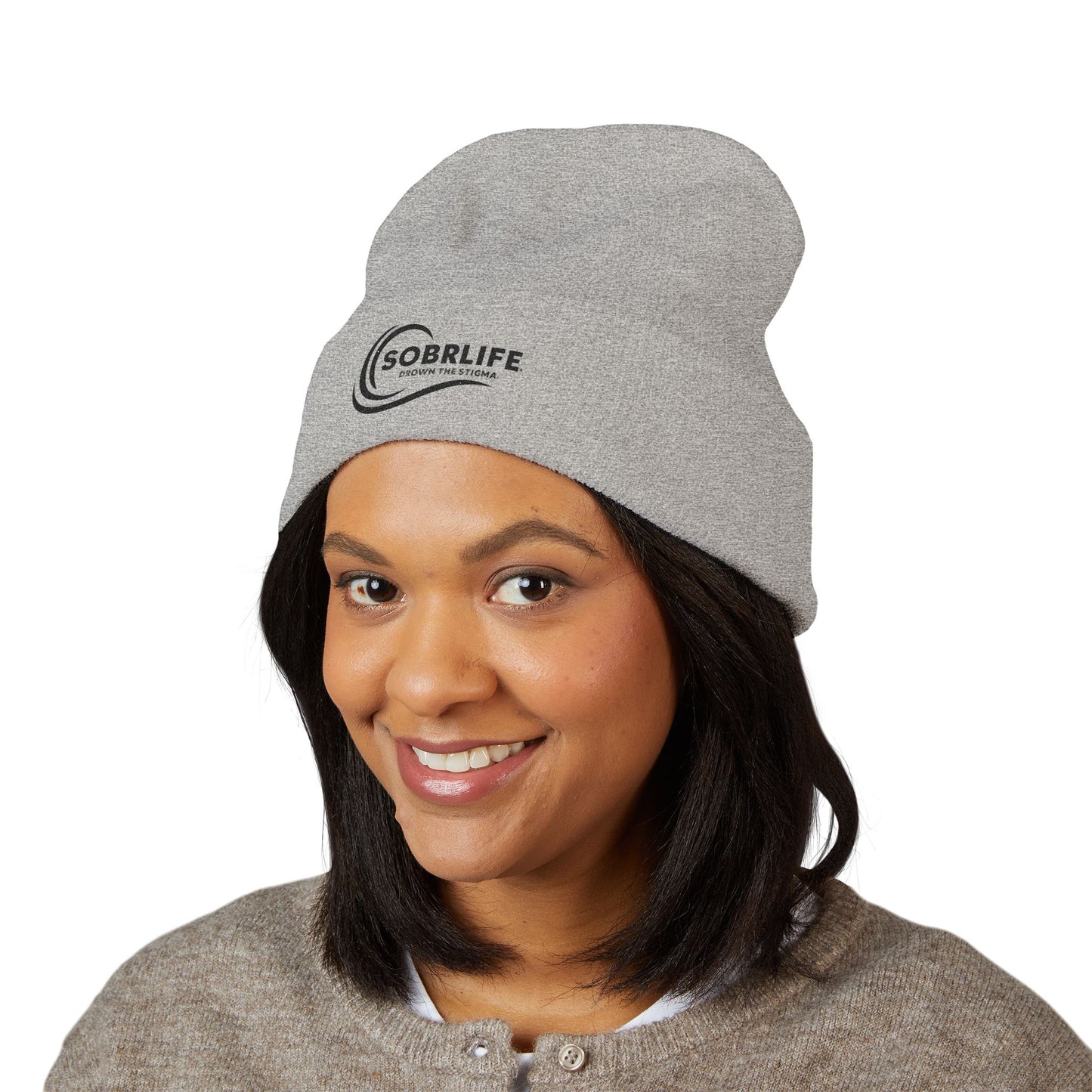 SOBRLIFE Embroidered Classic Cuffed Beanie - Keep Warm & Drown the Stigma