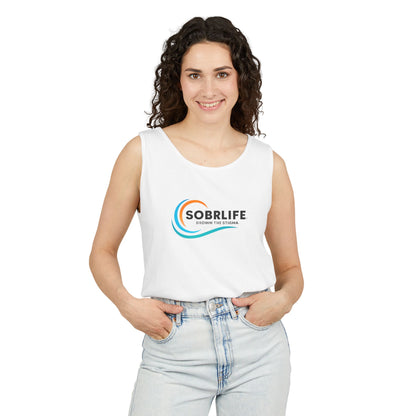 Unisex Garment-Dyed Tank Top with 'SOBRLIFE' Design, Summer Shirt, Relaxed Fit Tank, Beachwear, Casual Clothing, Gift for Him/Her, [...]
