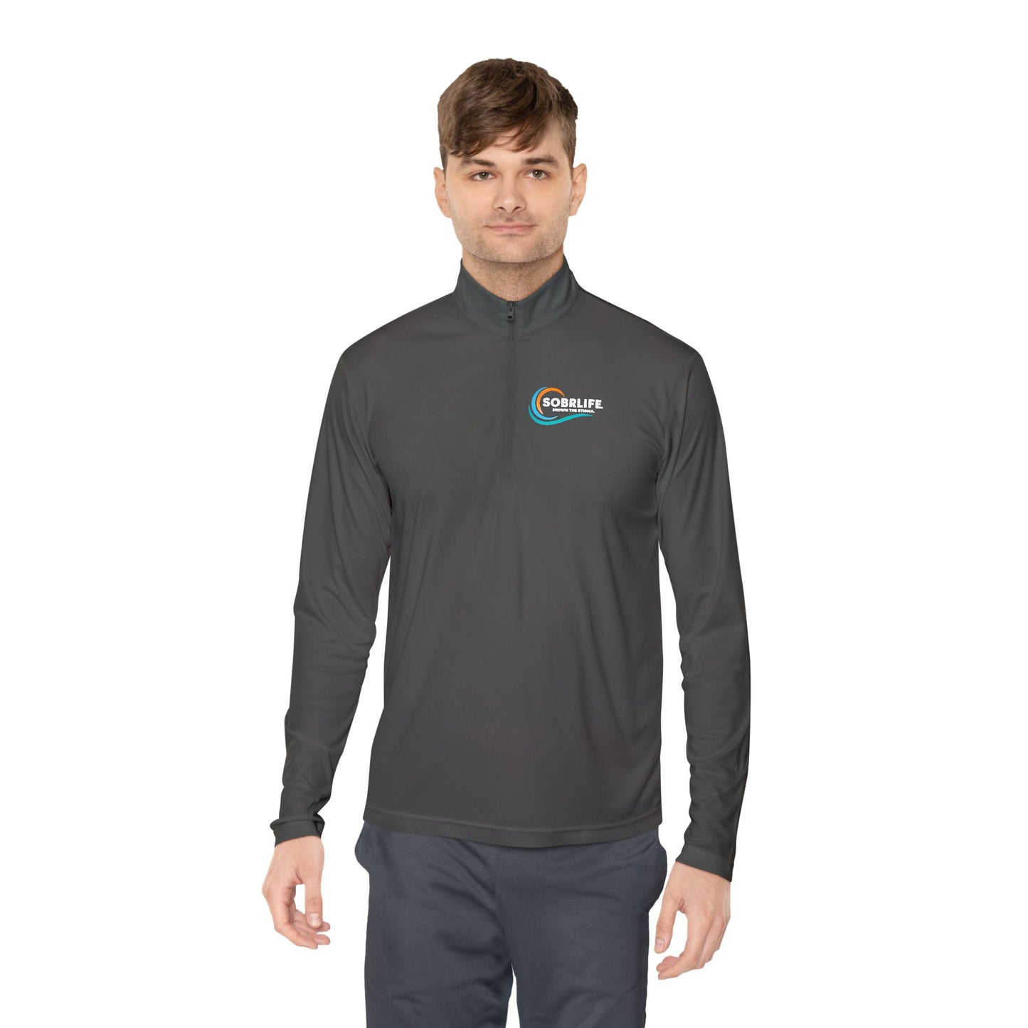 SOBRLIFE Unisex Quarter-Zip Pullover - Full Color Logo